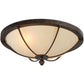 Meyda Lighting Dominga 20" 2-Light Classic Rust Flush Mount Light With Beige Sahara Taupe Idalight Shade Glass