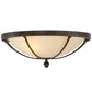 Meyda Lighting Dominga 20" 2-Light Classic Rust Flush Mount Light With Beige Sahara Taupe Idalight Shade Glass