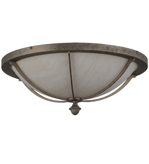 Meyda Lighting Dominga 20" 2-Light Corinth Flush Mount Light With Fleshtone Idalight Shade