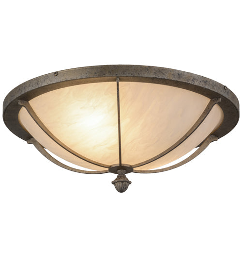 Meyda Lighting Dominga 20" 2-Light Corinth Flush Mount Light With Fleshtone Idalight Shade