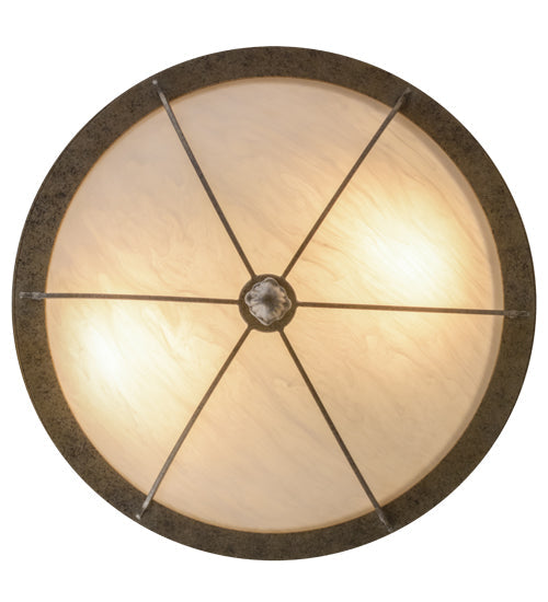 Meyda Lighting Dominga 20" 2-Light Corinth Flush Mount Light With Fleshtone Idalight Shade