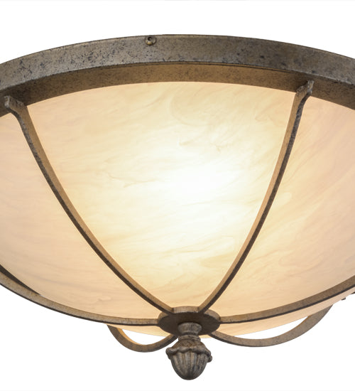 Meyda Lighting Dominga 20" 2-Light Corinth Flush Mount Light With Fleshtone Idalight Shade