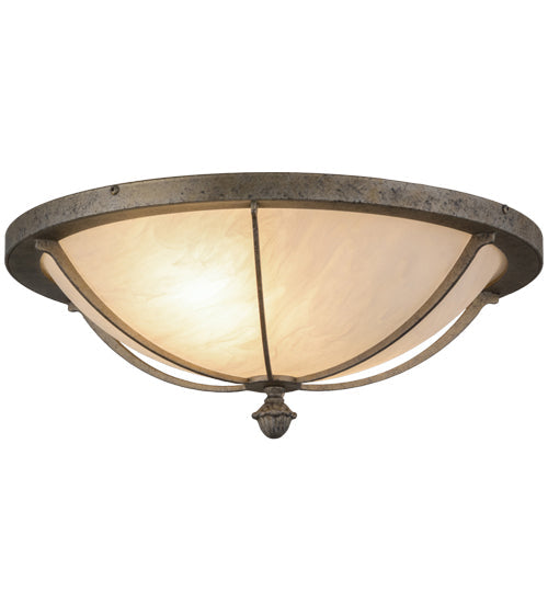 Meyda Lighting Dominga 20" 2-Light Corinth Flush Mount Light With Fleshtone Idalight Shade