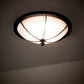 Meyda Lighting Dominga 20" 3-Light Textured Black Flush Mount Light With Contrail Mist Frosted Idalight Shade