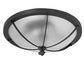 Meyda Lighting Dominga 20" 3-Light Textured Black Flush Mount Light With Contrail Mist Frosted Idalight Shade