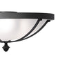 Meyda Lighting Dominga 20" 3-Light Textured Black Flush Mount Light With Contrail Mist Frosted Idalight Shade