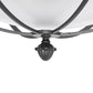 Meyda Lighting Dominga 20" 3-Light Textured Black Flush Mount Light With Contrail Mist Frosted Idalight Shade