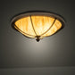 Meyda Lighting Dominga 20" 3-Light Wrought Iron Flush Mount Light With Beige Travertine Idalight Shade