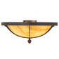 Meyda Lighting Dominga 20" 3-Light Wrought Iron Flush Mount Light With Beige Travertine Idalight Shade