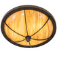 Meyda Lighting Dominga 20" 3-Light Wrought Iron Flush Mount Light With Beige Travertine Idalight Shade