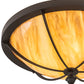 Meyda Lighting Dominga 20" 3-Light Wrought Iron Flush Mount Light With Beige Travertine Idalight Shade