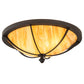 Meyda Lighting Dominga 20" 3-Light Wrought Iron Flush Mount Light With Beige Travertine Idalight Shade