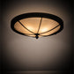 Meyda Lighting Dominga 22" 4-Light Black Satin Wrought Iron Flush Mount Light With Creme Carrara Idalight Shade