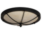 Meyda Lighting Dominga 22" 4-Light Black Satin Wrought Iron Flush Mount Light With Creme Carrara Idalight Shade