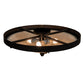 Meyda Lighting Dominga 22" 4-Light Black Satin Wrought Iron Flush Mount Light With Creme Carrara Idalight Shade