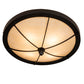 Meyda Lighting Dominga 22" 4-Light Black Satin Wrought Iron Flush Mount Light With Creme Carrara Idalight Shade