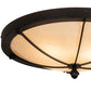 Meyda Lighting Dominga 22" 4-Light Black Satin Wrought Iron Flush Mount Light With Creme Carrara Idalight Shade
