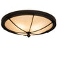 Meyda Lighting Dominga 22" 4-Light Black Satin Wrought Iron Flush Mount Light With Creme Carrara Idalight Shade
