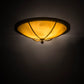Meyda Lighting Dominga 24" 2-Light Chestnut Flush Mount Light With Beige Tawnyrock Idalight Shade Glass