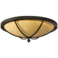 Meyda Lighting Dominga 24" 2-Light Chestnut Flush Mount Light With Beige Tawnyrock Idalight Shade Glass
