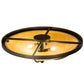 Meyda Lighting Dominga 24" 2-Light Chestnut Flush Mount Light With Beige Tawnyrock Idalight Shade Glass