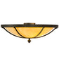 Meyda Lighting Dominga 24" 2-Light Chestnut Flush Mount Light With Beige Tawnyrock Idalight Shade Glass