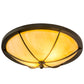 Meyda Lighting Dominga 24" 2-Light Chestnut Flush Mount Light With Beige Tawnyrock Idalight Shade Glass