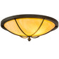Meyda Lighting Dominga 24" 2-Light Chestnut Flush Mount Light With Beige Tawnyrock Idalight Shade Glass