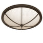 Meyda Lighting Dominga 24" 4-Light Timeless Bronze Flush Mount Light With Angelwing Idalight Shade