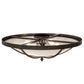 Meyda Lighting Dominga 24" 4-Light Timeless Bronze Flush Mount Light With Angelwing Idalight Shade