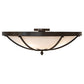 Meyda Lighting Dominga 24" 4-Light Timeless Bronze Flush Mount Light With Angelwing Idalight Shade