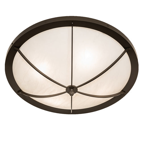 Meyda Lighting Dominga 24" 4-Light Timeless Bronze Flush Mount Light With Angelwing Idalight Shade