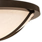 Meyda Lighting Dominga 24" 4-Light Timeless Bronze Flush Mount Light With Angelwing Idalight Shade