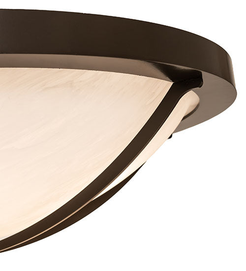 Meyda Lighting Dominga 24" 4-Light Timeless Bronze Flush Mount Light With Angelwing Idalight Shade