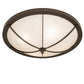 Meyda Lighting Dominga 24" 4-Light Timeless Bronze Flush Mount Light With Angelwing Idalight Shade