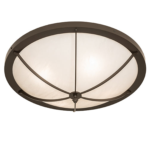 Meyda Lighting Dominga 24" 4-Light Timeless Bronze Flush Mount Light With Angelwing Idalight Shade