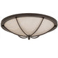 Meyda Lighting Dominga 24" 4-Light Timeless Bronze Flush Mount Light With Creme Carrara Idalight Shade