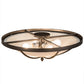 Meyda Lighting Dominga 24" 4-Light Timeless Bronze Flush Mount Light With Creme Carrara Idalight Shade