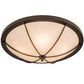 Meyda Lighting Dominga 24" 4-Light Timeless Bronze Flush Mount Light With Creme Carrara Idalight Shade
