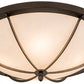 Meyda Lighting Dominga 24" 4-Light Timeless Bronze Flush Mount Light With Creme Carrara Idalight Shade
