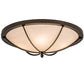 Meyda Lighting Dominga 24" 4-Light Timeless Bronze Flush Mount Light With Creme Carrara Idalight Shade
