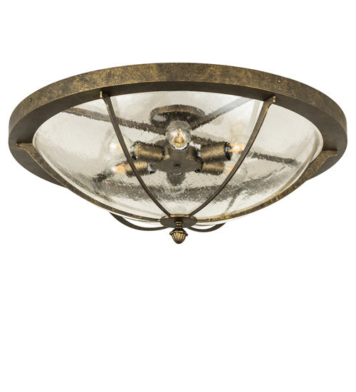 Meyda Lighting Dominga 30" 6-Light Dark Smoke Flush Mount Light With Clear Rainstone Idalight Shade