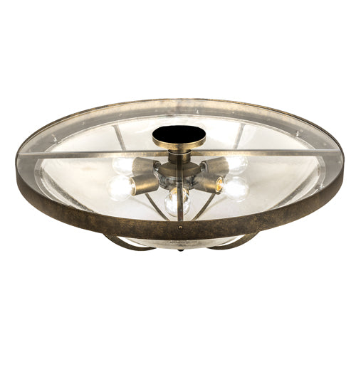 Meyda Lighting Dominga 30" 6-Light Dark Smoke Flush Mount Light With Clear Rainstone Idalight Shade