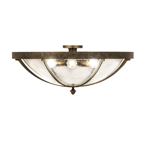 Meyda Lighting Dominga 30" 6-Light Dark Smoke Flush Mount Light With Clear Rainstone Idalight Shade