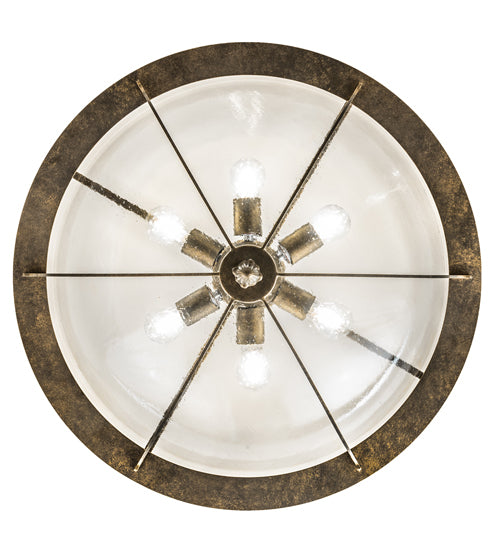 Meyda Lighting Dominga 30" 6-Light Dark Smoke Flush Mount Light With Clear Rainstone Idalight Shade