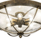 Meyda Lighting Dominga 30" 6-Light Dark Smoke Flush Mount Light With Clear Rainstone Idalight Shade