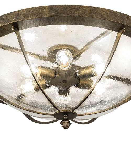 Meyda Lighting Dominga 30" 6-Light Dark Smoke Flush Mount Light With Clear Rainstone Idalight Shade