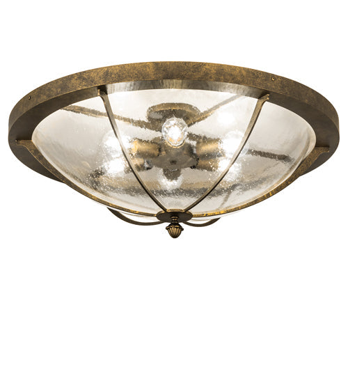 Meyda Lighting Dominga 30" 6-Light Dark Smoke Flush Mount Light With Clear Rainstone Idalight Shade