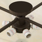 Meyda Lighting Dominga 30" 6-Light Oil Rubbed Bronze Flush Mount Light With Beige Botticino Idalight Shade Glass