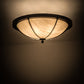 Meyda Lighting Dominga 30" 6-Light Oil Rubbed Bronze Flush Mount Light With Beige Botticino Idalight Shade Glass